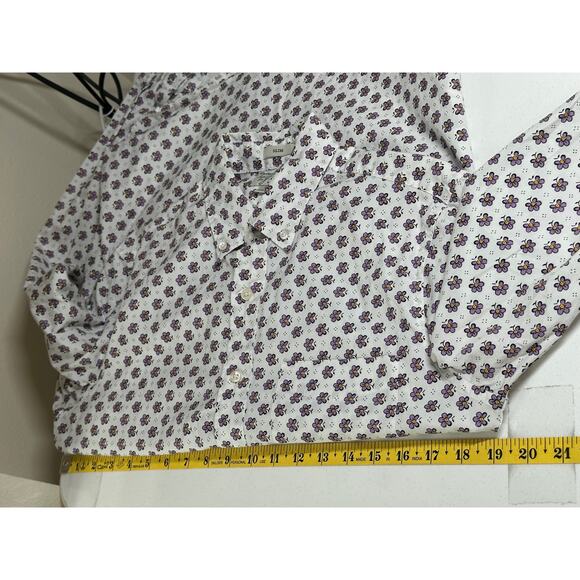 J Crew Shirt Mens Small Slim Purple Floral Stretch Organic Cotton Casual Preppy - Picture 6 of 7